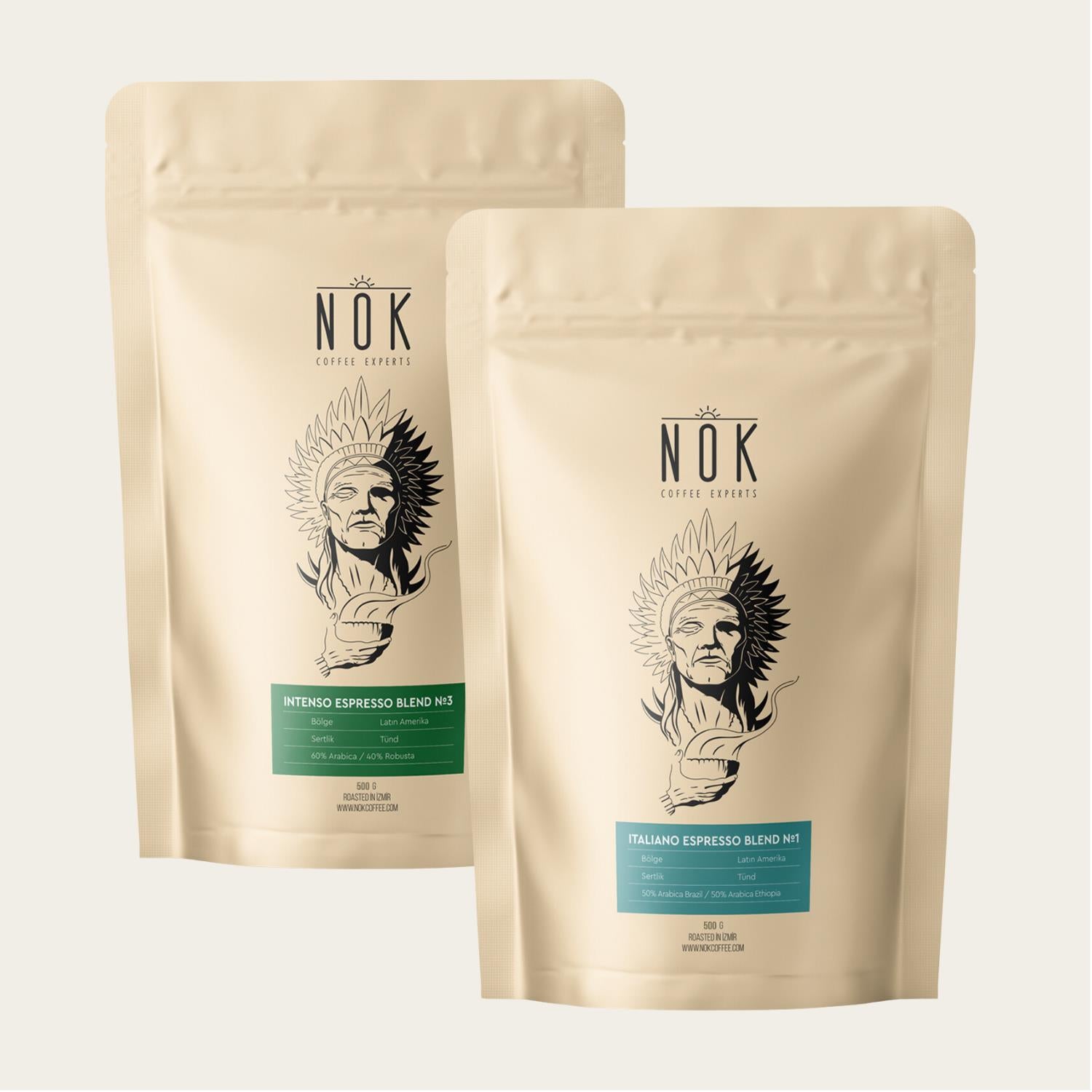 Italiano Blend №1, Intenso Espresso Blend №3 Espresso Kahve Seti 2x500 gr